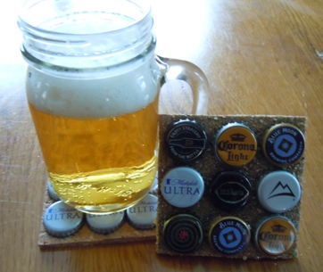 how to make a coaster from beer caps